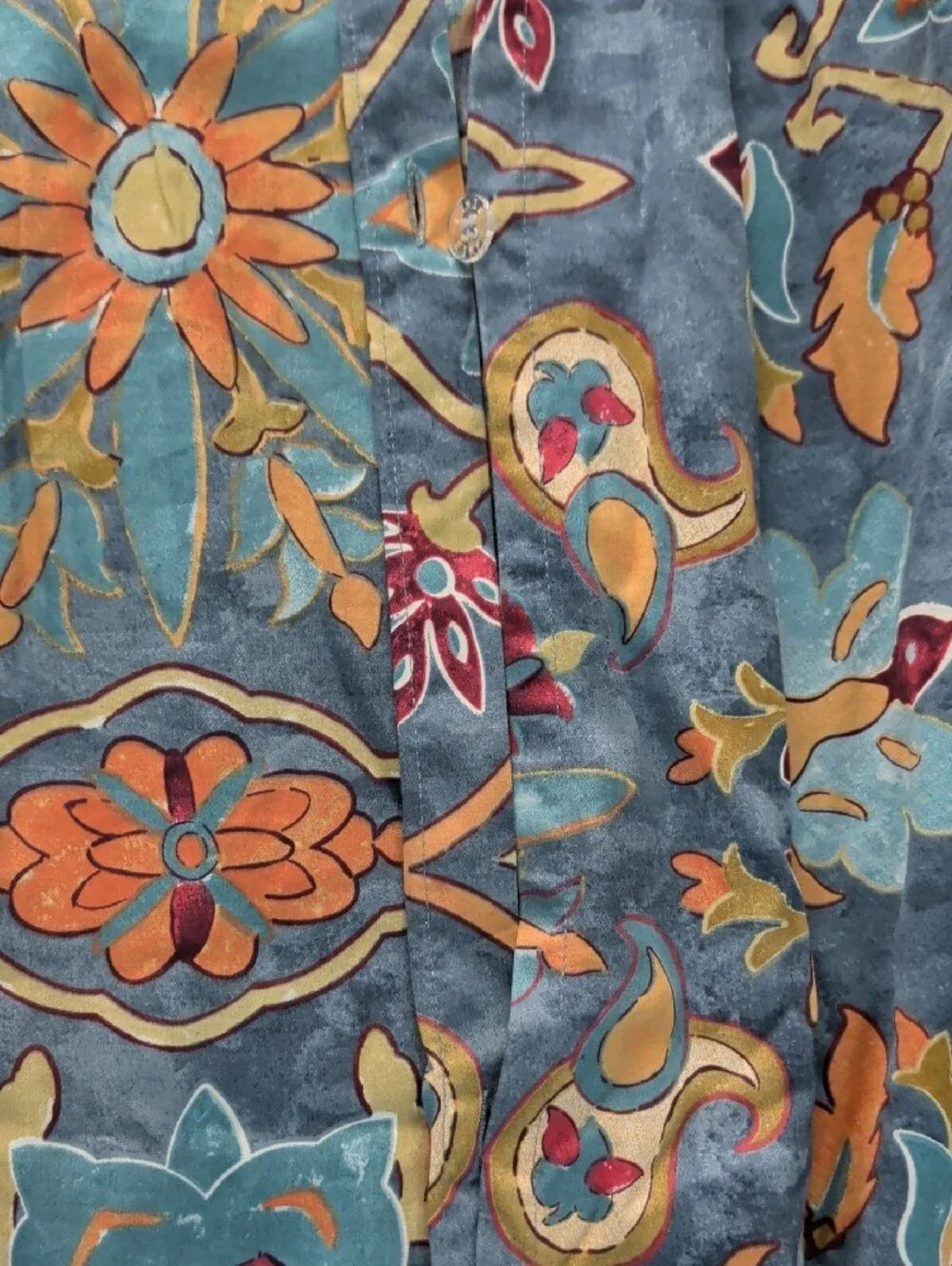Eikei Blue Floral Medallion 100% Egyptian Cotton King 3 Piece Duvet Set